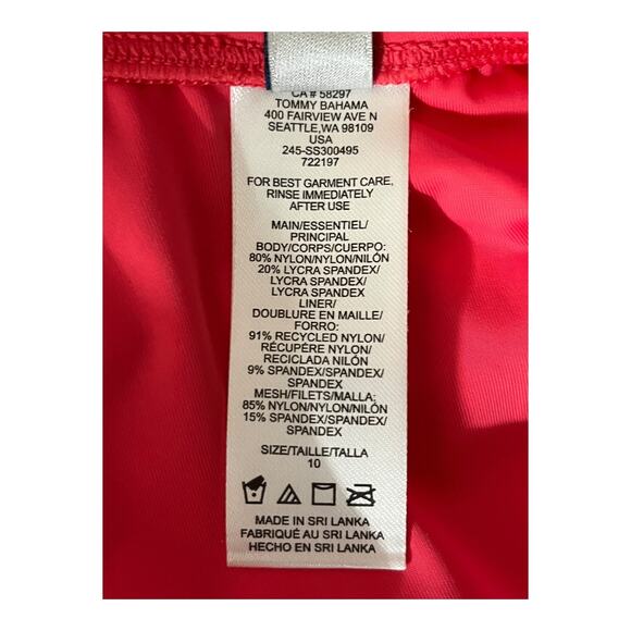 Tommy Bahama swimsuit tie front one piece bathing suit coral size 10 - Picture 6 of 7